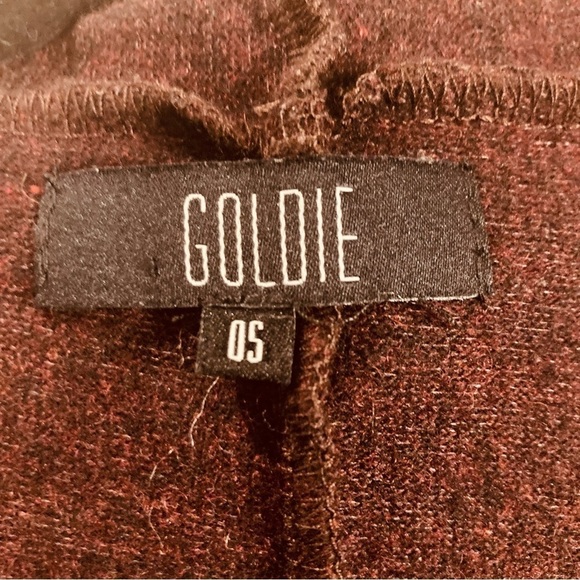 GOLDIE O/S Cascade Turned Collar Wool Open Front Belted Pockets Cardigan - Picture 5 of 6